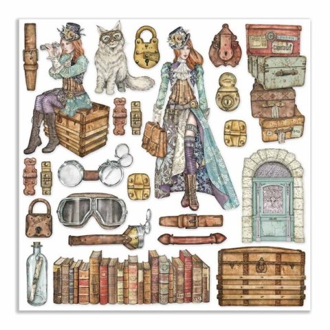 Zestaw 10 szt, papierów do scrapbookingu 30x30cm Stamperia LADY VAGABOND SBBL82