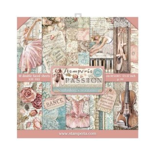 Zestaw 10 szt, papierów do scrapbookingu 30x30cm Stamperia PASSION SBBL84