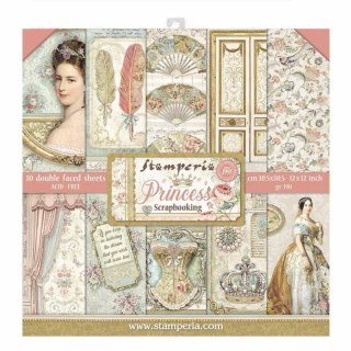 Zestaw 10 szt, papierów do scrapbookingu 30x30cm Stamperia PRINCESS SBBL75