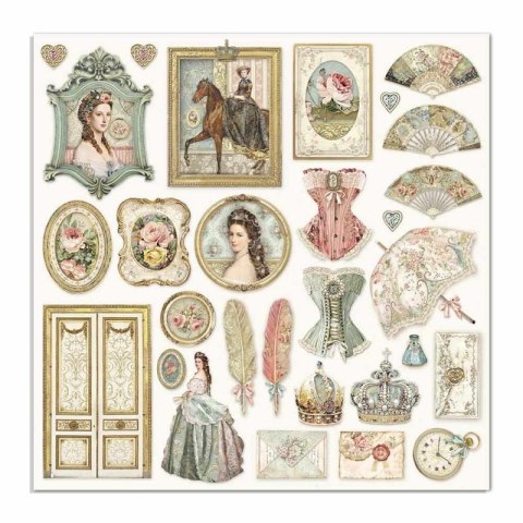 Zestaw 10 szt, papierów do scrapbookingu 30x30cm Stamperia PRINCESS SBBL75
