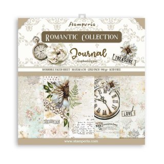 Zestaw 10 szt, papierów do scrapbookingu 30x30cm Stamperia ROMANTIC COLLECTION JOURNAL SBBL86