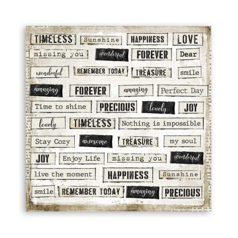 Zestaw 10 szt, papierów do scrapbookingu 30x30cm Stamperia ROMANTIC COLLECTION JOURNAL SBBL86