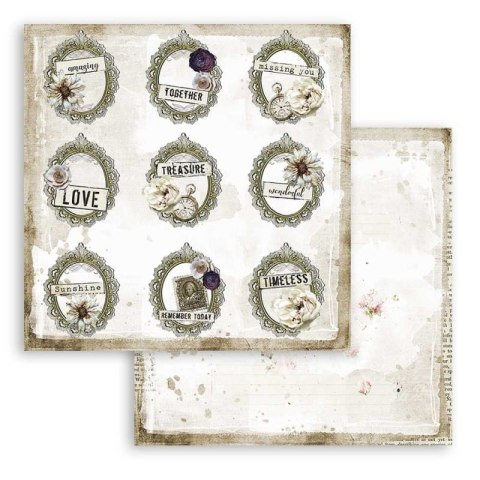 Zestaw 10 szt, papierów do scrapbookingu 30x30cm Stamperia ROMANTIC COLLECTION JOURNAL SBBL86