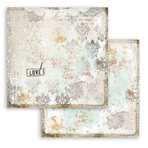 Zestaw 10 szt, papierów do scrapbookingu 30x30cm Stamperia ROMANTIC COLLECTION JOURNAL SBBL86