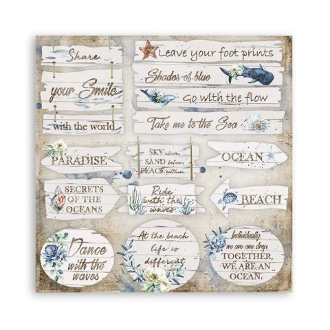 Zestaw 10 szt, papierów do scrapbookingu 30x30cm Stamperia ROMANTIC COLLECTION SEA DREAM SBBL87