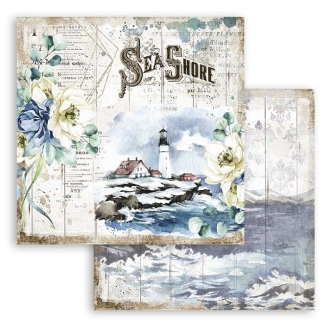 Zestaw 10 szt, papierów do scrapbookingu 30x30cm Stamperia ROMANTIC COLLECTION SEA DREAM SBBL87