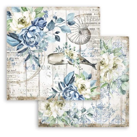 Zestaw 10 szt, papierów do scrapbookingu 30x30cm Stamperia ROMANTIC COLLECTION SEA DREAM SBBL87