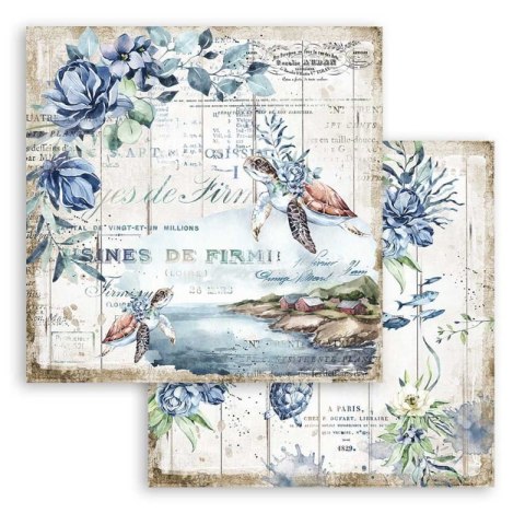 Zestaw 10 szt, papierów do scrapbookingu 30x30cm Stamperia ROMANTIC COLLECTION SEA DREAM SBBL87