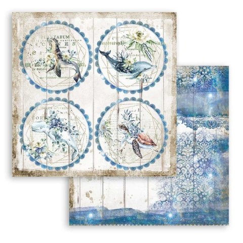 Zestaw 10 szt, papierów do scrapbookingu 30x30cm Stamperia ROMANTIC COLLECTION SEA DREAM SBBL87