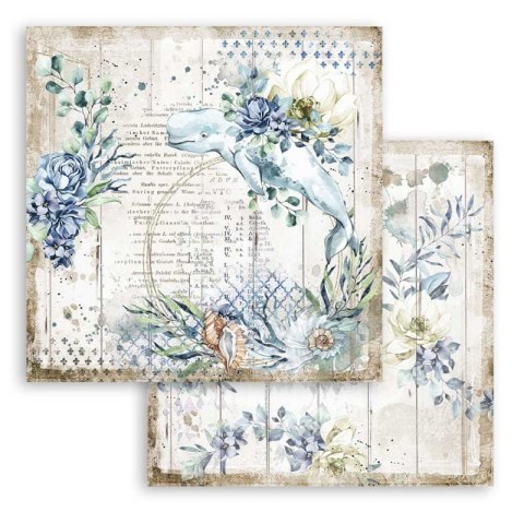 Zestaw 10 szt, papierów do scrapbookingu 30x30cm Stamperia ROMANTIC COLLECTION SEA DREAM SBBL87