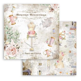 Zestaw 10 szt, papierów do scrapbookingu 30x30cm Stamperia ROMANTIC THREADS SBBL88