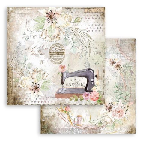 Zestaw 10 szt, papierów do scrapbookingu 30x30cm Stamperia ROMANTIC THREADS SBBL88