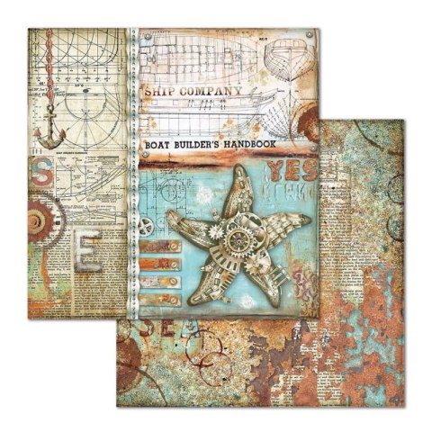 Zestaw 10 szt, papierów do scrapbookingu 30x30cm Stamperia SEA WORLD SBBL64