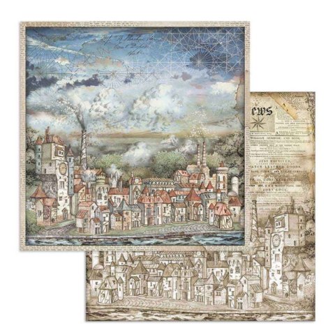 Zestaw 10 szt, papierów do scrapbookingu 30x30cm Stamperia SIR VAGABOND SBBL80