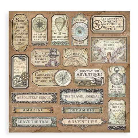 Zestaw 10 szt, papierów do scrapbookingu 30x30cm Stamperia SIR VAGABOND SBBL80