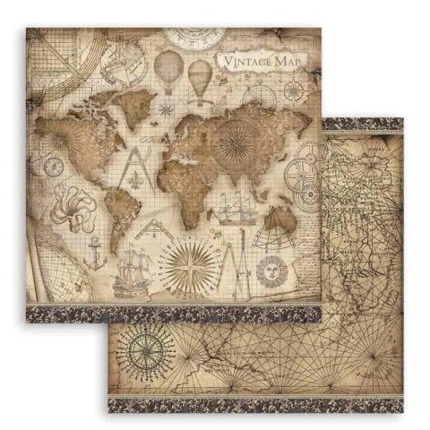 Zestaw 10 szt, papierów do scrapbookingu 30x30cm Stamperia SIR VAGABOND SBBL80