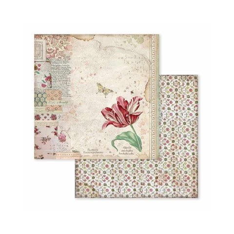 Zestaw 10 szt, papierów do scrapbookingu 30x30cm Stamperia SPRING BOTANIC SBBL50