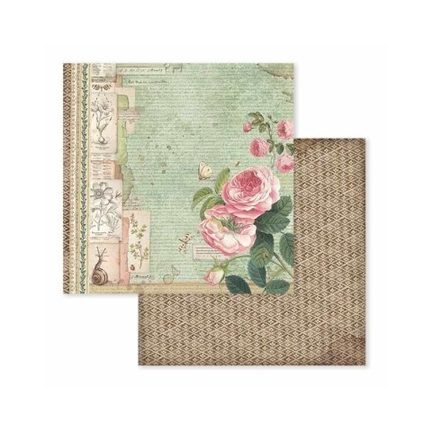 Zestaw 10 szt, papierów do scrapbookingu 30x30cm Stamperia SPRING BOTANIC SBBL50