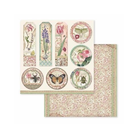 Zestaw 10 szt, papierów do scrapbookingu 30x30cm Stamperia SPRING BOTANIC SBBL50