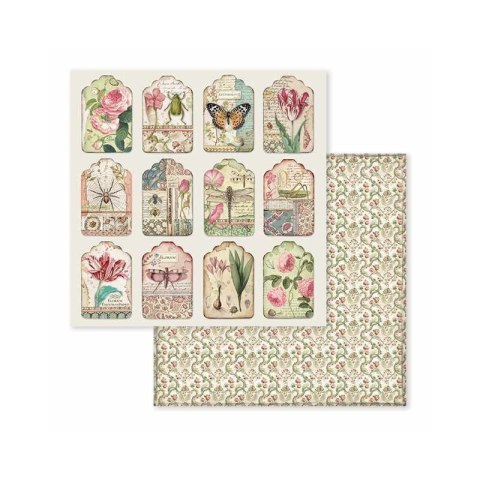 Zestaw 10 szt, papierów do scrapbookingu 30x30cm Stamperia SPRING BOTANIC SBBL50