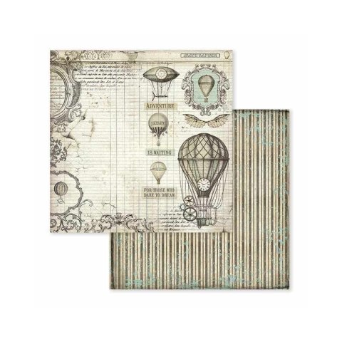 Zestaw 10 szt, papierów do scrapbookingu 30x30cm Stamperia VOYAGES FANTASTIQUES SBBL53