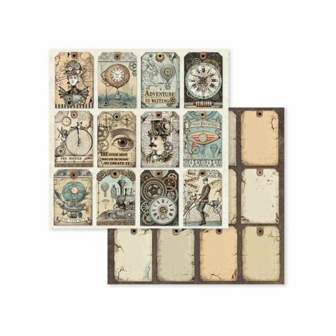 Zestaw 10 szt, papierów do scrapbookingu 30x30cm Stamperia VOYAGES FANTASTIQUES SBBL53