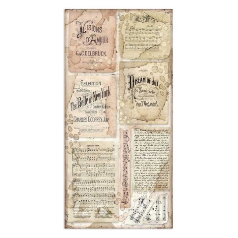 Zestaw 10 szt, papierów do scrapbookingu Stamperia 15x30,5cm PASSION SBBV02
