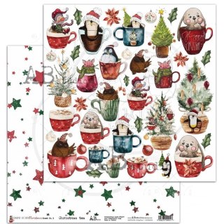 ABstudio papier Christmas tea arkusz 3 - Simple story: Chrtistmas - 30x30cm