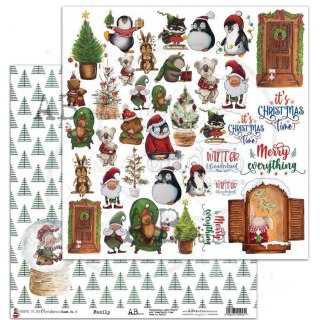 ABstudio papier Familiy arkusz 3 - Simple story: Chrtistmas- 30x30cm