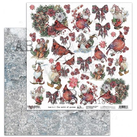 ABstudio papier The world of gnomes arkusz 3 - Holiday Cheer - 30x30cm