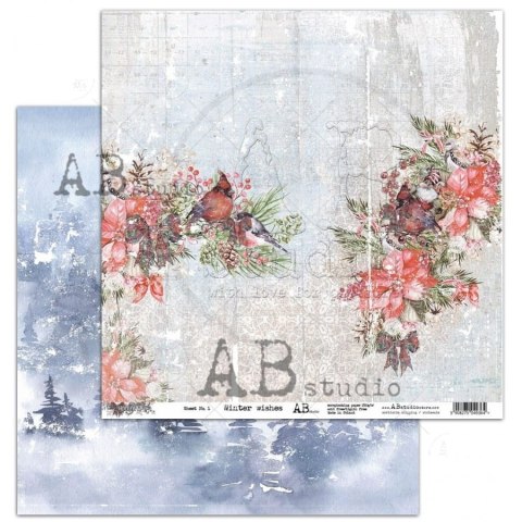 ABstudio papier Winter wishes arkusz 1 - Holiday Cheer - 30x30cm