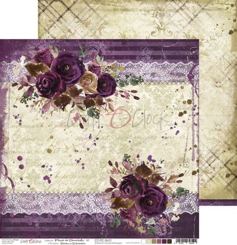 Craft o Clock dwustronny papier 30,5x30,5cm PLUMIN CHOCOLATE Śliwka w czekoladzie - 01 [CC-PC-36-01]