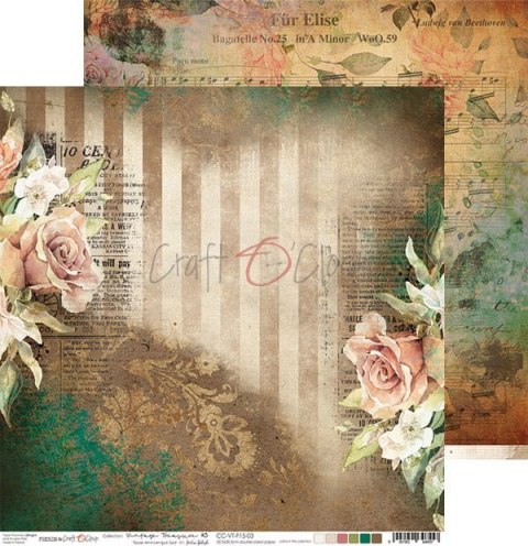 Craft o Clock dwustronny papier 30,5x30,5cm VINTAGE TREASURE - 03 [CC-VT-F15-03]