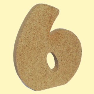 Cyfra 6 MDF 12mm wysokość 13cm (077)