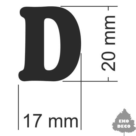 Literka do napisów - D 17x20mm-  ED