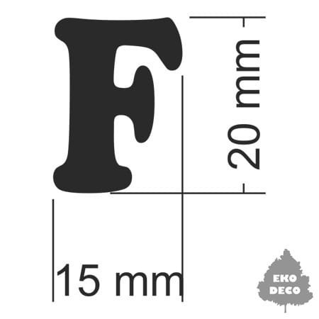 Literka do napisów - F 15x20mm-  ED