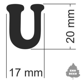 Literka do napisów - U 17x20mm-  ED