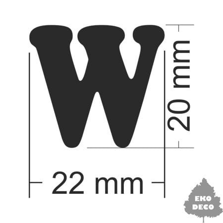 Literka do napisów - W 22x20mm-  ED