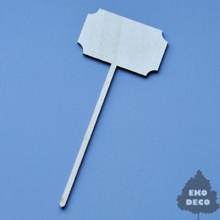 Ozdoba tabliczka na patyku ze sklejki 140mm x 60mm-  ED (42)