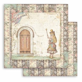 Papier do scrapbookingu 30x30cm Stamperia ALICE DRZWI SBB819