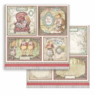 Papier do scrapbookingu 30x30cm Stamperia ALICE KARTY SBB817