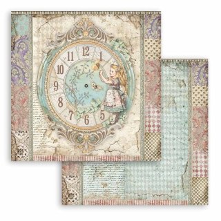 Papier do scrapbookingu 30x30cm Stamperia ALICE ZEGAR SBB815