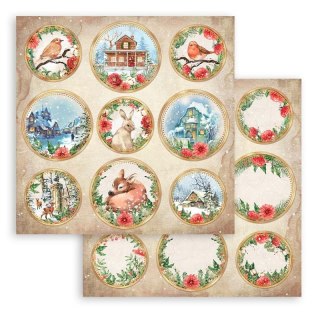 Papier do scrapbookingu 30x30cm Stamperia ROMANTIC HOME DEKORY OKRĄGŁE SBB901