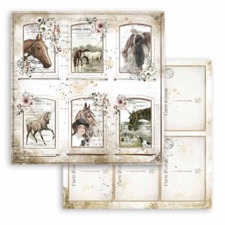 Papier do scrapbookingu 30x30cm Stamperia ROMANTIC HORSES 6 KART SBB802