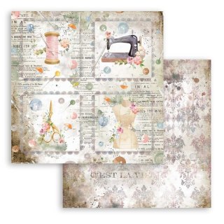 Papier do scrapbookingu 30x30cm Stamperia THREADS 4 KARTY SBB792