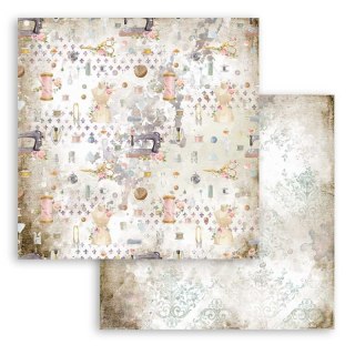 Papier do scrapbookingu 30x30cm Stamperia THREADS MOTYWY MIX SBB791