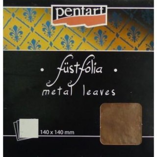 Pentart folia do złoceń- miedź 5 arkuszy 14x14cm(2486)