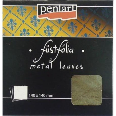 Pentart folia do złoceń- złota1-jasne 5 arkuszy 14x14cm(2484)