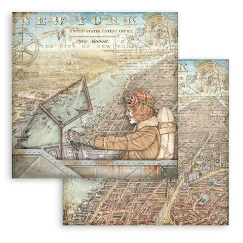 Stamperia Zestaw 10 szt, papierów do scrapbookingu 30x30cm AVIATOR SBBL112