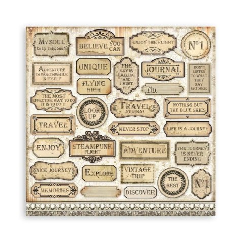 Stamperia Zestaw 10 szt, papierów do scrapbookingu 30x30cm AVIATOR SBBL112